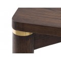 Art deco obd&eacute;ln&iacute;kov&yacute; rozkl&aacute;dac&iacute; j&iacute;deln&iacute; stůl Linia v tmavě hněd&eacute; barvě se zlat&yacute;mi detaily 180-280 cm