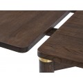 Art deco masivn&iacute; obd&eacute;ln&iacute;kov&yacute; rozkl&aacute;dac&iacute; j&iacute;deln&iacute; stůl Linia v tmavě hněd&eacute; barvě se zlat&yacute;mi detaily 180-280 cm