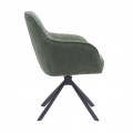 Designov&aacute; modern&iacute; otočn&aacute; j&iacute;deln&iacute; židle Egon se &scaron;alvějov&yacute;m zelen&yacute;m potahem se sametov&yacute;m leskem a černou podstavou 59 cm