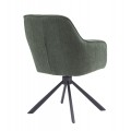 Designov&aacute; modern&iacute; otočn&aacute; j&iacute;deln&iacute; židle Egon se &scaron;alvějov&yacute;m zelen&yacute;m potahem se sametov&yacute;m leskem a černou podstavou 59 cm