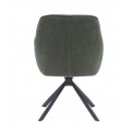 Designov&aacute; modern&iacute; otočn&aacute; j&iacute;deln&iacute; židle Egon se &scaron;alvějov&yacute;m zelen&yacute;m potahem se sametov&yacute;m leskem a černou podstavou 59 cm