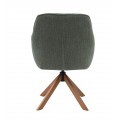 Modern&iacute; skandin&aacute;vsk&aacute; otočn&aacute; j&iacute;deln&iacute; židle Egon se &scaron;alvějově zelen&yacute;m potahem a dubov&yacute;m hněd&yacute;ma nohama 59 cm