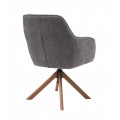 Designov&aacute; skandin&aacute;vsk&aacute; otočn&aacute; j&iacute;deln&iacute; židle Egon s &scaron;ed&yacute;m potahem s jemn&yacute;m leskem a hněd&yacute;m dubov&yacute;m nohama 59 cm