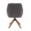 Designov&aacute; skandin&aacute;vsk&aacute; otočn&aacute; j&iacute;deln&iacute; židle Egon s &scaron;ed&yacute;m potahem s jemn&yacute;m leskem a hněd&yacute;m dubov&yacute;m nohama 59 cm