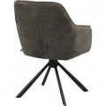 Modern&iacute; industri&aacute;ln&iacute; otočn&aacute; j&iacute;deln&iacute; židle Egon s hnědosiv&yacute;m taupe potahem a černou kovovou podstavou 59 cm