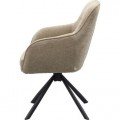 Modern&iacute; skandin&aacute;vsk&aacute; otočn&aacute; j&iacute;deln&iacute; židle Egon s opěrkami na ruce se světl&yacute;m hněd&yacute;m potahem a čern&yacute;ma nohama 59 cm