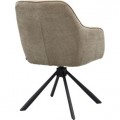 Modern&iacute; skandin&aacute;vsk&aacute; otočn&aacute; j&iacute;deln&iacute; židle Egon s opěrkami na ruce se světl&yacute;m hněd&yacute;m potahem a čern&yacute;ma nohama 59 cm