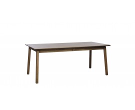 Skandin&aacute;vsk&yacute; minimalistick&yacute; rozkl&aacute;dac&iacute; obd&eacute;ln&iacute;kov&yacute; j&iacute;deln&iacute; stůl Arken v tmav&eacute;m hněd&eacute;m př&iacute;rodn&iacute;m proveden&iacute; 190-290 cm