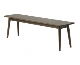 Designov&aacute; retro lavice Aarhus v tmavě hněd&eacute; barvě s dubov&yacute;m dekorem a &scaron;ikm&yacute;ma nohama 150 cm