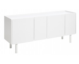 Moderní čtyřdveřový obdélníkový příborník Arvila v bílé barvě 160 cm