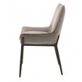 Modern&iacute; čalouněn&aacute; j&iacute;deln&iacute; židle Beryl se světl&yacute;m hněd&yacute;m potahem a černou kovovou podstavou 84 cm