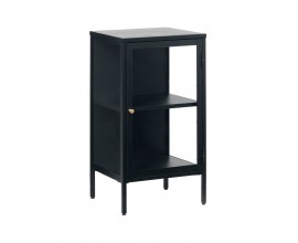 Modern&iacute; industri&aacute;ln&iacute; jednodveřov&yacute; př&iacute;born&iacute;k Soeren z čern&eacute;ho kovu s prosklen&yacute;mi dv&iacute;řky a leskl&yacute;m zlat&yacute;m &uacute;chytem 45 cm