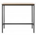Modern&iacute; industri&aacute;ln&iacute; obd&eacute;ln&iacute;kov&yacute; barov&yacute; stůl Holstebro se svělou dubově hnědou deskou a černou konstrukc&iacute; 120 cm