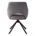 Industri&aacute;ln&iacute; otočn&aacute; j&iacute;deln&iacute; židle Mille s opěrkami na ruce s &scaron;ed&yacute;m žinylkov&yacute;m potahem a černou podstavou 86 cm