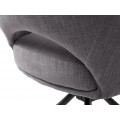 Industri&aacute;ln&iacute; otočn&aacute; j&iacute;deln&iacute; židle Mille s opěrkami na ruce s &scaron;ed&yacute;m žinylkov&yacute;m potahem a černou podstavou 86 cm