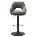 Modern&iacute; skandin&aacute;vsk&aacute; v&yacute;&scaron;kově nastaviteln&aacute; barov&aacute; židle Mille s otočn&yacute;m sed&aacute;tkem se &scaron;alvějov&yacute;m zelen&yacute;m potahem 111 cm