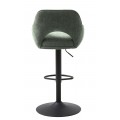 Modern&iacute; skandin&aacute;vsk&aacute; v&yacute;&scaron;kově nastaviteln&aacute; barov&aacute; židle Mille s otočn&yacute;m sed&aacute;tkem se &scaron;alvějov&yacute;m zelen&yacute;m potahem 111 cm