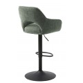 Modern&iacute; skandin&aacute;vsk&aacute; v&yacute;&scaron;kově nastaviteln&aacute; barov&aacute; židle Mille s otočn&yacute;m sed&aacute;tkem se &scaron;alvějov&yacute;m zelen&yacute;m potahem 111 cm