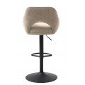 Skandin&aacute;vsk&aacute; barov&aacute; židle Mille s otočn&yacute;m v&yacute;&scaron;kově nastaviteln&yacute;m sedadlem s b&eacute;žov&yacute;m žinylkov&yacute;m potahem a černou nohou 111 cm