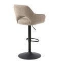 Skandin&aacute;vsk&aacute; barov&aacute; židle Mille s otočn&yacute;m v&yacute;&scaron;kově nastaviteln&yacute;m sedadlem s b&eacute;žov&yacute;m žinylkov&yacute;m potahem a černou nohou 111 cm