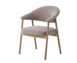 Skandinávská hnědá jídelní židle Bodil se světlou dubovou konstrukcí a čalouněným sedákem a opěrkou 81 cm