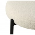 Modern&iacute; bukl&eacute; j&iacute;deln&iacute; židle Edna s b&iacute;l&yacute;m čalouněn&yacute;m sed&aacute;tkem a opěrkou s černou kovovou konstrukc&iacute; 47 cm