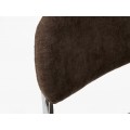 Modern&iacute; konzolov&aacute; j&iacute;deln&iacute; židle Kromo s lesklou chromovou konstrukc&iacute; a tmav&yacute;m hněd&yacute;m žinylkov&yacute;m potahem 48 cm