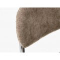 Modern&iacute; retro j&iacute;deln&iacute; židle Kromo s lesklou konzolovou chromovou konstrukc&iacute; a hnědosiv&yacute;m taupe potahem 48 cm