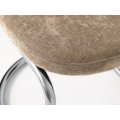 Modern&iacute; retro j&iacute;deln&iacute; židle Kromo s lesklou konzolovou chromovou konstrukc&iacute; a hnědosiv&yacute;m taupe potahem 48 cm