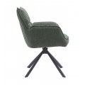 Modern&iacute; otočn&aacute; čalouněn&aacute; j&iacute;deln&iacute; židle Laerke s opěrkami na ruce a &scaron;alvějov&yacute;m zelen&yacute;m žinylkov&yacute;m potahem 59 cm