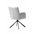 Modern&iacute; otočn&aacute; j&iacute;deln&iacute; židle Laerke s žinylkov&yacute;m potahem ve světl&eacute;m b&eacute;žov&eacute;m odst&iacute;nu s černou kovovou podstavou 59 cm