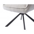 Modern&iacute; otočn&aacute; j&iacute;deln&iacute; židle Laerke s žinylkov&yacute;m potahem ve světl&eacute;m b&eacute;žov&eacute;m odst&iacute;nu s černou kovovou podstavou 59 cm