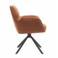 Skandin&aacute;vsk&aacute; otočn&aacute; j&iacute;deln&iacute; židle Laerke s rezavě oranžov&yacute;m žinylkov&yacute;m potahem a černou kovovou podstavou 59 cm