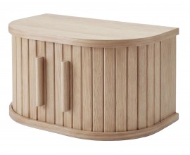 Skandin&aacute;vsk&yacute; z&aacute;věsn&yacute; nočn&iacute; stolek Alborg ve světl&eacute;m hněd&eacute;m dubov&eacute;m proveden&iacute; s &uacute;ložn&yacute;m prostorem s posuvn&yacute;mi dv&iacute;řky 40 cm