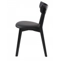 Modern&iacute; masivn&iacute; čern&aacute; j&iacute;deln&iacute; židle Vitro s dubovou konstrukc&iacute; a čalouněn&yacute;m sedadlem kožen&yacute;m potahem 82 cm