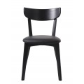 Modern&iacute; masivn&iacute; čern&aacute; j&iacute;deln&iacute; židle Vitro s dubovou konstrukc&iacute; a čalouněn&yacute;m sedadlem s kožen&yacute;m potahem 82 cm