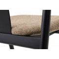 Luxusn&iacute; modern&iacute; j&iacute;deln&iacute; židle Cordel s čern&yacute;m masivn&iacute;m dubov&yacute;m r&aacute;mem a čalouněn&yacute;m sedadlem s hnědo&scaron;ed&eacute; barvě 77 cm