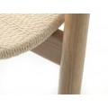 Luxusn&iacute; skandin&aacute;vsk&aacute; j&iacute;deln&iacute; židle Cordel s r&aacute;mem ze světl&eacute;ho hněd&eacute;ho dubov&eacute;ho dřeva s b&eacute;žov&yacute;m v&yacute;pletem sed&aacute;ku 77 cm