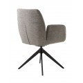 Industri&aacute;ln&iacute; otočn&aacute; j&iacute;deln&iacute; židle Jens s &scaron;ed&yacute;m mel&iacute;rovan&yacute;m potahem a černou kovovou podstavou 88 cm