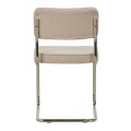 Modern&iacute; konzolov&aacute; j&iacute;deln&iacute; židle Bente s leskl&yacute;m chromov&yacute;m r&aacute;mem a p&iacute;skově b&eacute;žov&yacute;m čalouněn&yacute;m sed&aacute;kem a opěradlem 84 cm
