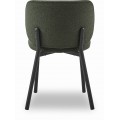 Modern&iacute; bukl&eacute; j&iacute;deln&iacute; židle Foxy s ov&aacute;lnou opěrkou s potahem v &scaron;alvějov&eacute; zelen&eacute; barvě a čern&yacute;m kovov&yacute;m nohama 82 cm