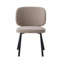Modern&iacute; j&iacute;deln&iacute; židle Foxy s ov&aacute;lnou zahnutou opěrkou s mel&iacute;rovan&yacute;m potahem v p&iacute;skově b&eacute;žov&eacute; barvě 82 cm