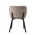 Modern&iacute; j&iacute;deln&iacute; židle Foxy s ov&aacute;lnou zahnutou opěrkou s mel&iacute;rovan&yacute;m potahem v p&iacute;skově b&eacute;žov&eacute; barvě 82 cm