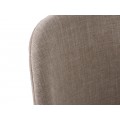 Modern&iacute; j&iacute;deln&iacute; židle Foxy s ov&aacute;lnou zahnutou opěrkou s mel&iacute;rovan&yacute;m potahem v p&iacute;skově b&eacute;žov&eacute; barvě 82 cm