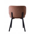 Modern&iacute; čalouněn&aacute; j&iacute;deln&iacute; židle Foxy se starorůžov&yacute;m mel&iacute;rovan&yacute;m potahem a čern&yacute;ma nohama z kovu 82 cm