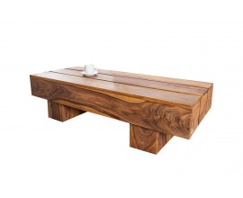 Stylov&yacute; masivn&iacute; konferenčn&iacute; stolek Bolt 100cm Sheesham
