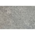 Modern&iacute; kulat&yacute; j&iacute;deln&iacute; stůl Valldemossa s deskou v dekoru &scaron;ed&eacute;ho kamene s čern&yacute;m zkř&iacute;žen&yacute;m kovov&yacute;m nohama 120 cm