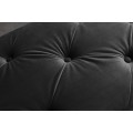 Luxusn&iacute; glamour lavice Modern Barock s čern&yacute;m sametov&yacute;m potahem s pro&scaron;&iacute;v&aacute;n&iacute;m a knofl&iacute;ky se stř&iacute;brn&yacute;mi kovov&yacute;mi nohami 170 cm 