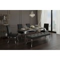 Luxusn&iacute; glamour lavice Modern Barock s čern&yacute;m sametov&yacute;m potahem s pro&scaron;&iacute;v&aacute;n&iacute;m a knofl&iacute;ky se stř&iacute;brn&yacute;mi kovov&yacute;mi nohami 170 cm 