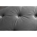 Luxusn&iacute; glamour lavice Modern Barock s &scaron;ed&yacute;m sametov&yacute;m potahem s chesterfield pro&scaron;&iacute;v&aacute;n&iacute;m se stř&iacute;brn&yacute;m kovov&yacute;m nohama 170 cm